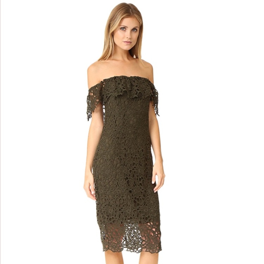 New with tags lace, off the shoulder dress